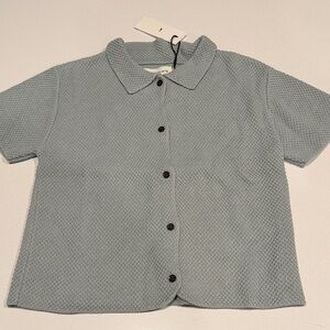 Kids Textured Gray Button-Up Shirt